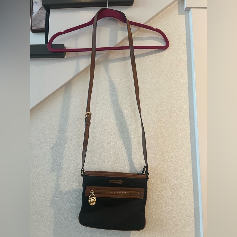 Michael Kors Black and Brown Crossbody Bag